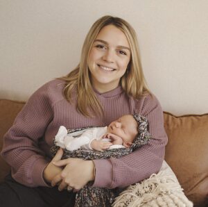 A photo of Hollie and her baby